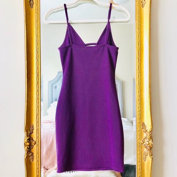 Purple BodyCon Sexy Plunge Strap Cutout Neckline - Picture 4 of 4